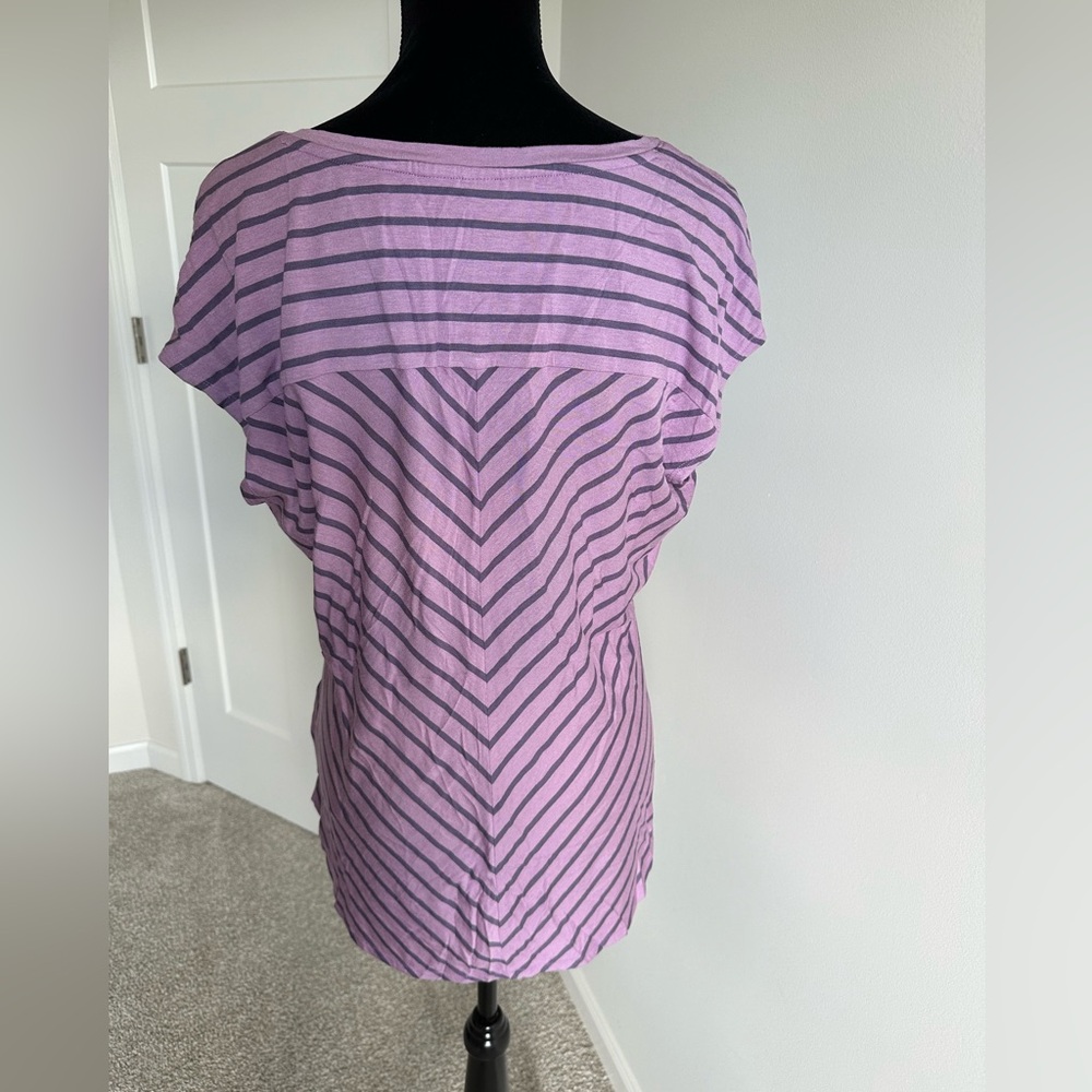 Women’s Christopher & Banks Purple Striped Tee - Picture 4 of 4